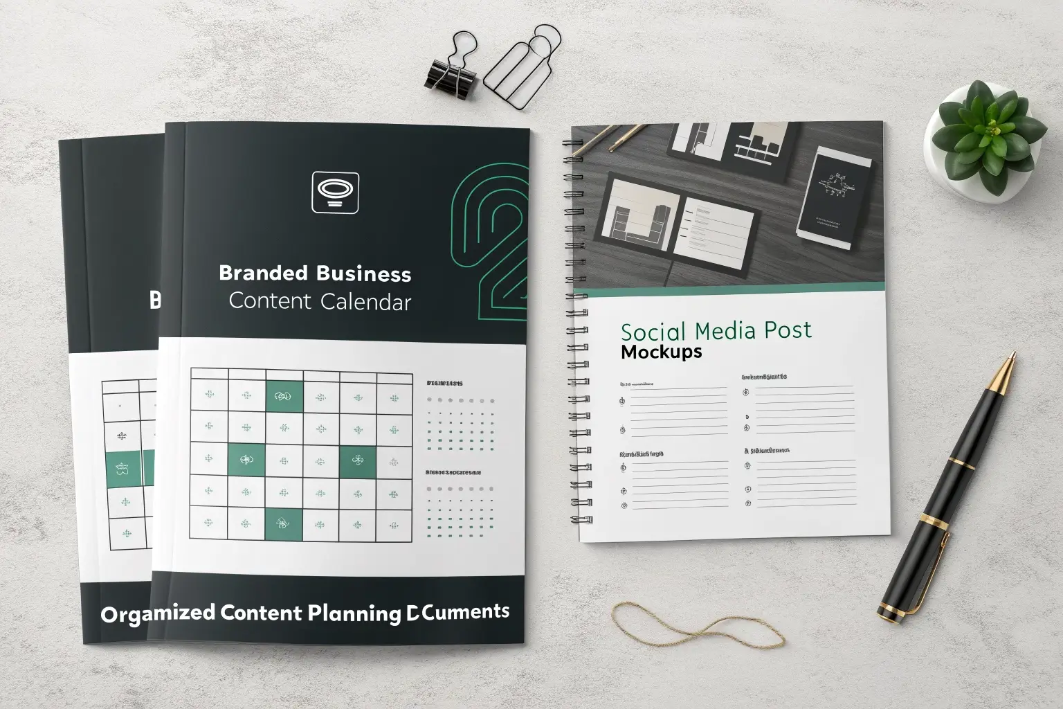 Lilli Copy Company branded content calendar and structured social posts collage